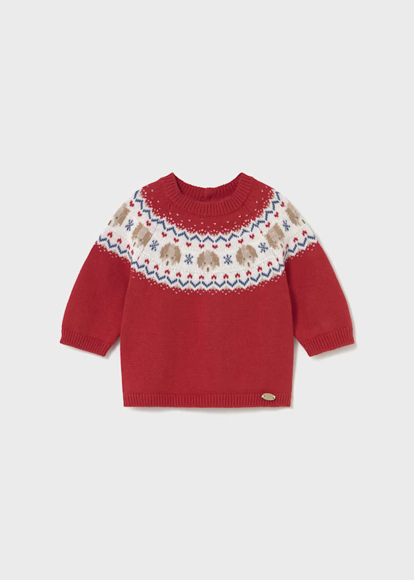 MAYORAL - maglioncino natalizio neonato rosso abbigliamento invernale 25/26 b - UNISEX