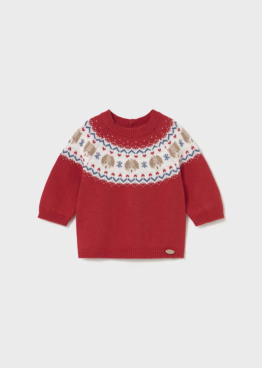 MAYORAL - maglioncino natalizio neonato rosso abbigliamento invernale 25/26 b - UNISEX