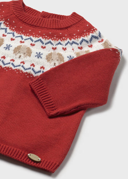 MAYORAL - maglioncino natalizio neonato rosso abbigliamento invernale 25/26 b - UNISEX