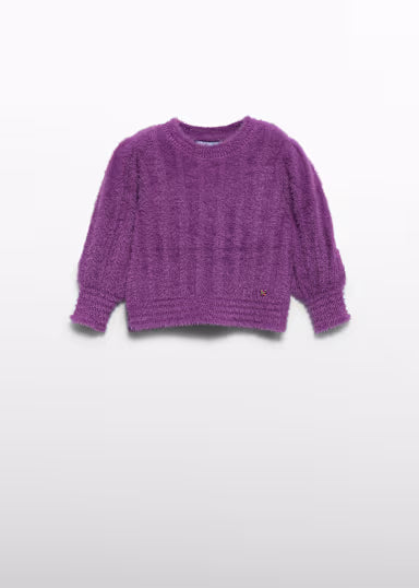 ABEL & LULA - maglione pelliccia viola - invernale