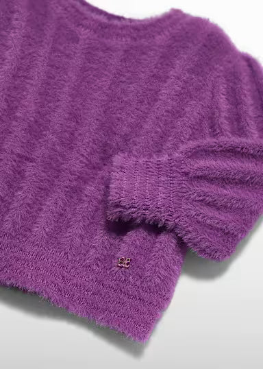 ABEL & LULA - maglione pelliccia viola - invernale