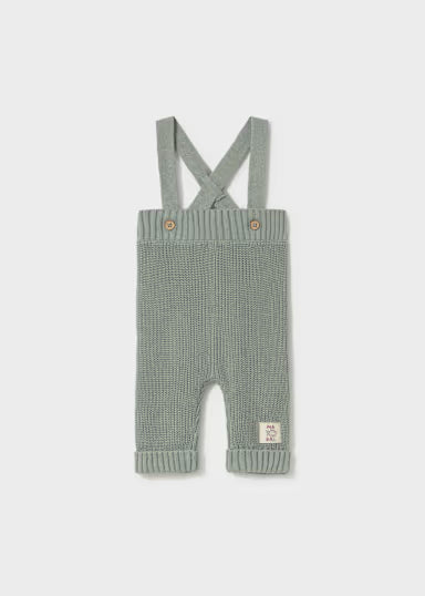 MAYORAL-pantalone bretelle tricot verde salvia - invernale