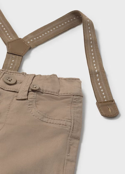 MAYORAL - pantalone bretelle beige neonato abbigliamento invernale 25/26 b - BOY