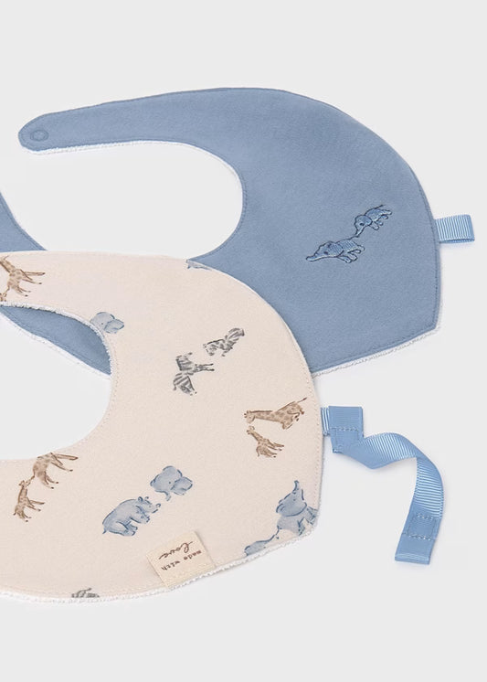MAYORAL - set 2 bavette impermeabili azzurro/beige accessori corredino invernale 25/26 - BOY