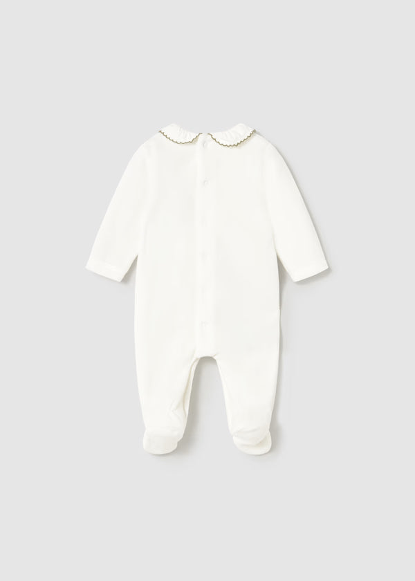 MAYORAL - tutina ciniglia bianco/verde neonato corredino invernale 25/26 - GIRL