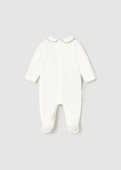 MAYORAL - tutina ciniglia bianco/verde neonato corredino invernale 25/26 - GIRL