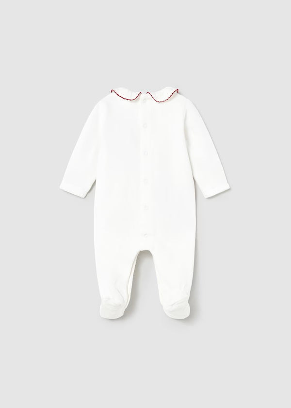 MAYORAL - tutina ciniglia bianco/rosso neonato corredino invernale 25/26 - GIRL