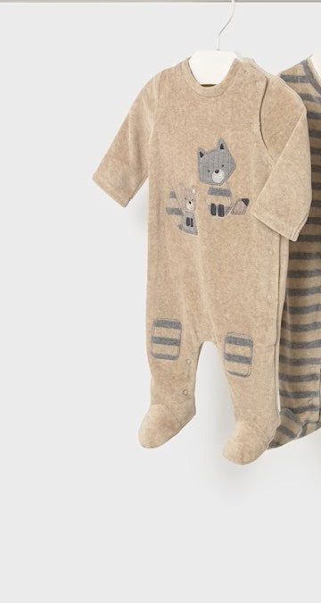 MAYORAL - tutina ciniglia beige neonato corredino invernale 25/26 - BOY