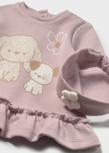 MAYORAL - vestito in maglia con fascia lilla abbigliamento invernale 25/26 b - GIRL