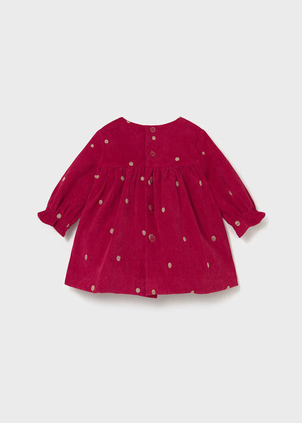 MAYORAL - vestito velluto pois rosso abbigliamento invernale 25/26 b - GIRL
