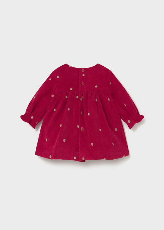MAYORAL - vestito velluto pois rosso abbigliamento invernale 25/26 b - GIRL
