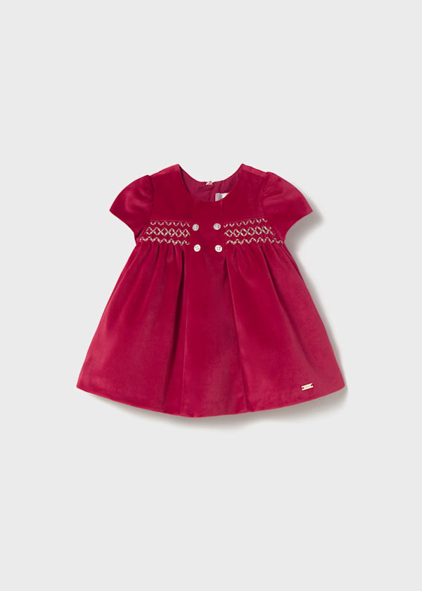 MAYORAL - vestito velluto rosso abbigliamento invernale 25/26 b - GIRL