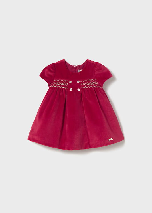 MAYORAL - vestito velluto rosso abbigliamento invernale 25/26 b - GIRL