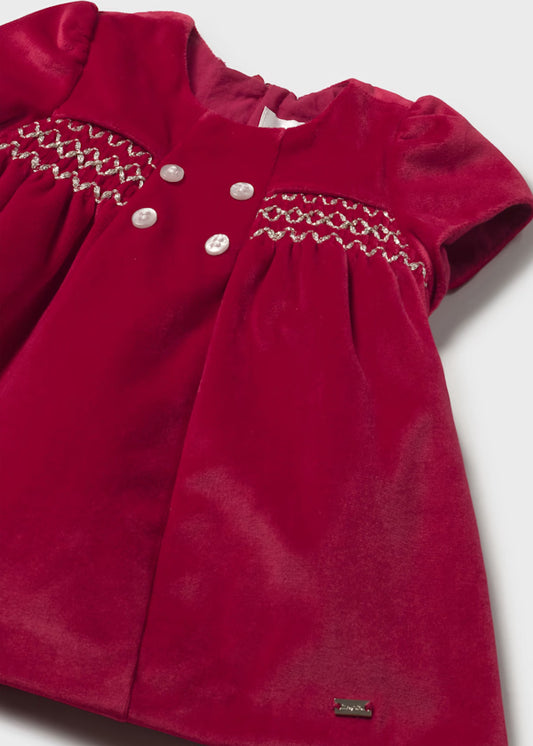 MAYORAL - vestito velluto rosso abbigliamento invernale 25/26 b - GIRL