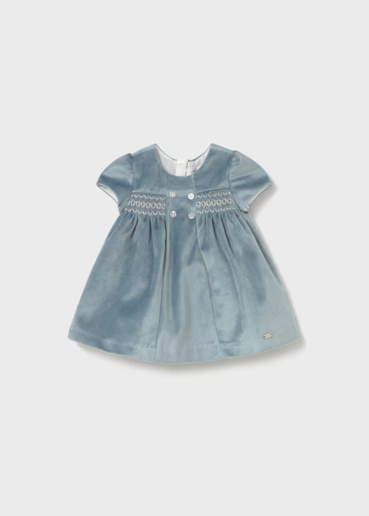 MAYORAL - vestito velluto azzurro abbigliamento invernale 25/26 b - GIRL
