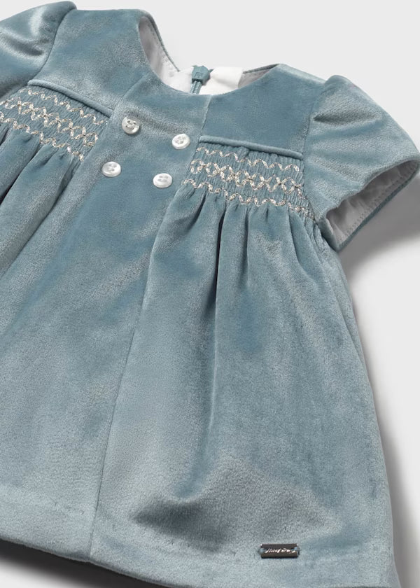 MAYORAL - vestito velluto azzurro abbigliamento invernale 25/26 b - GIRL