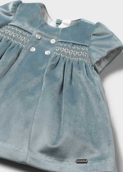 MAYORAL - vestito velluto azzurro abbigliamento invernale 25/26 b - GIRL
