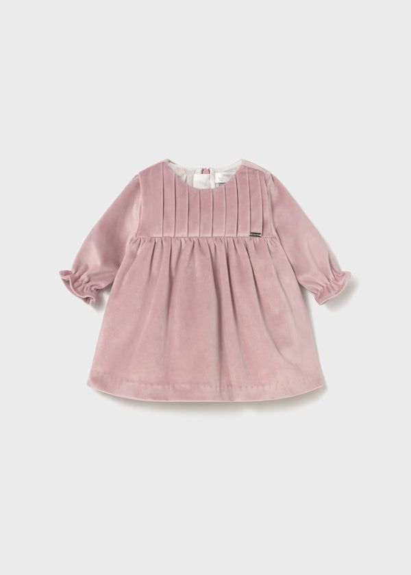 MAYORAL - vestito velluto manica lunga rosa baby abbigliamento invernale 25/26 b - GIRL