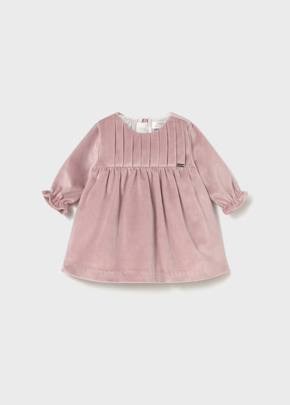 MAYORAL - vestito velluto manica lunga rosa baby abbigliamento invernale 25/26 b - GIRL