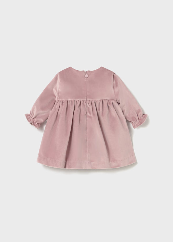 MAYORAL - vestito velluto manica lunga rosa baby abbigliamento invernale 25/26 b - GIRL
