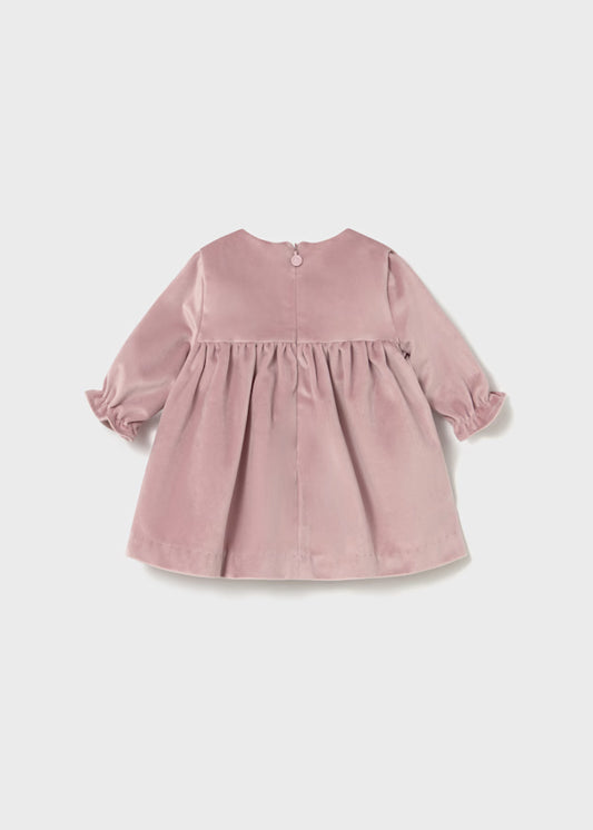 MAYORAL - vestito velluto manica lunga rosa baby abbigliamento invernale 25/26 b - GIRL
